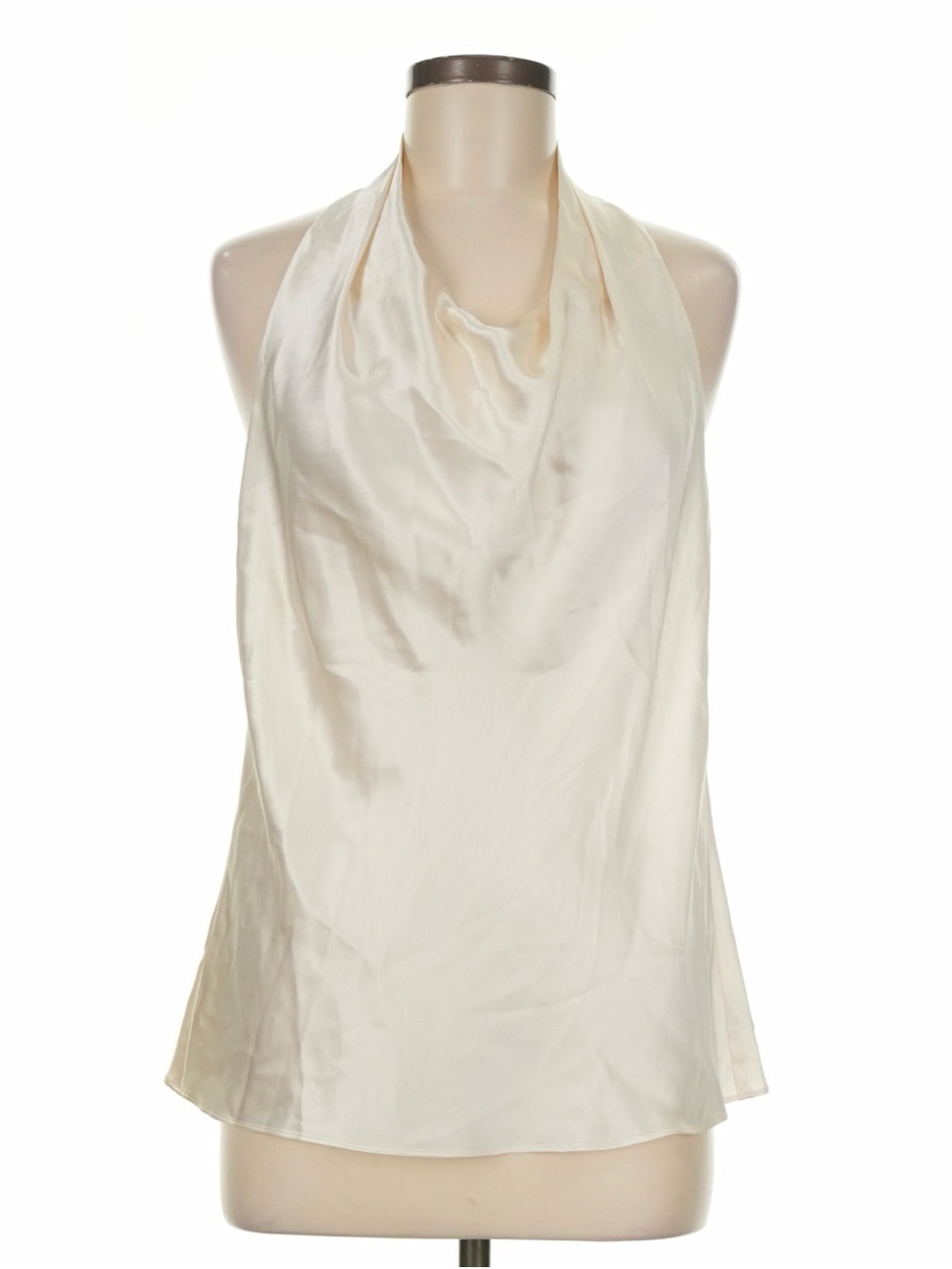 Vince Cream Silk Halter Cowl Neck Tank